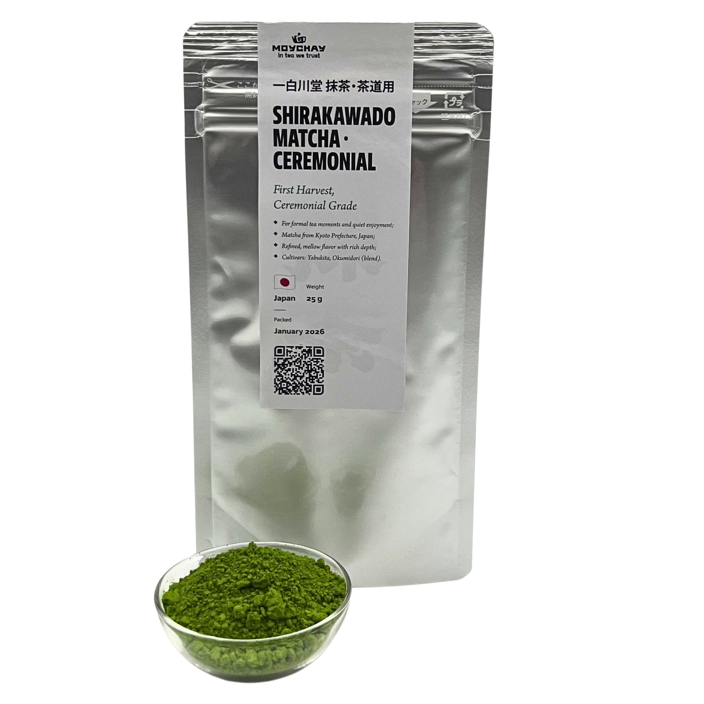 Matcha cérémonial Shirakawado 25g | Première récolte Yabukita de Kyoto